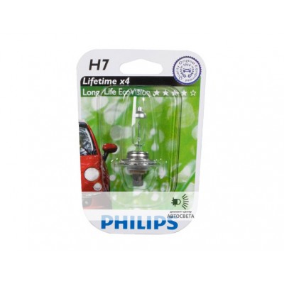 Галогеновая лампа Philips H7 LongLife EcoVision 4000K блистер